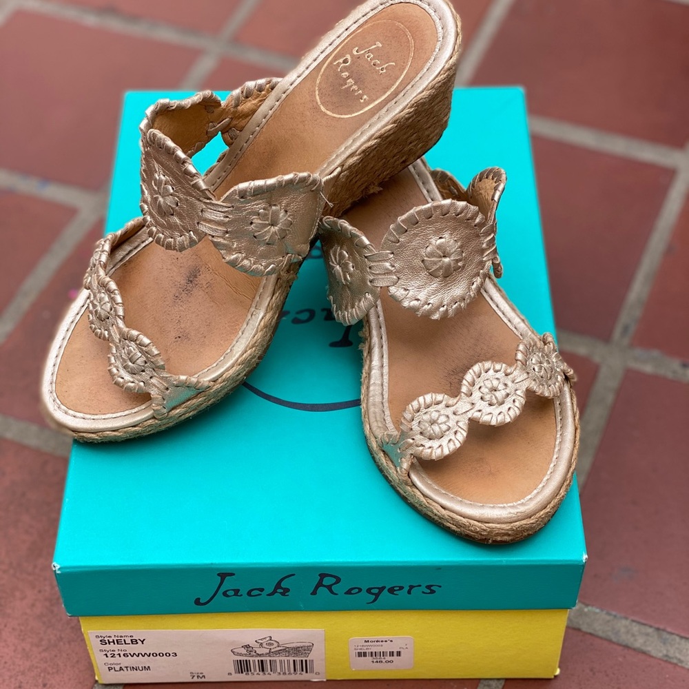 Jack Rogers Shelby Wedge in Platinum